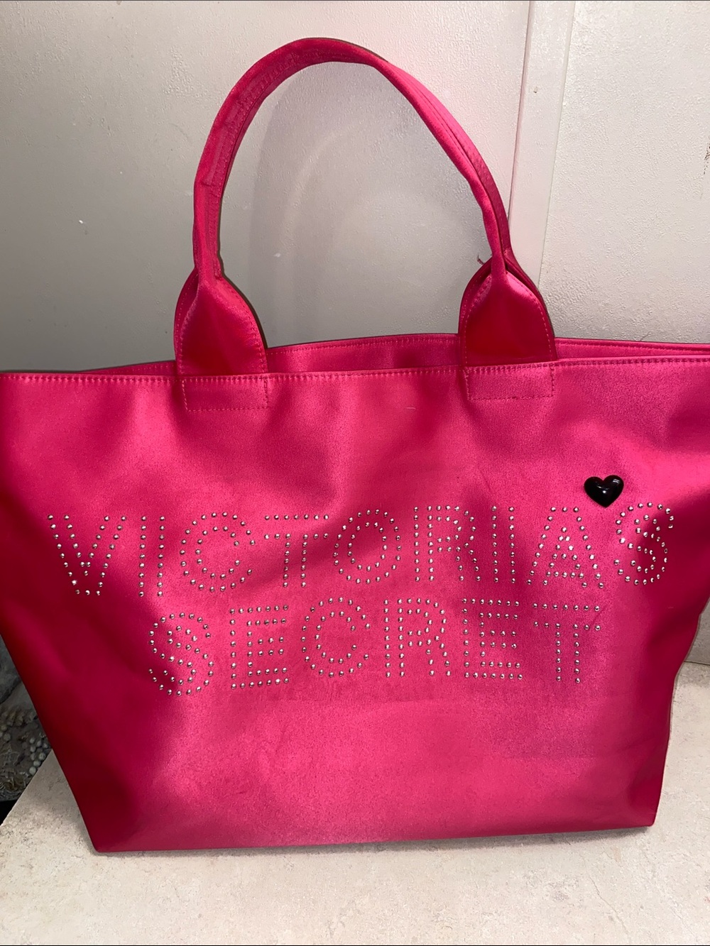 Victoria's Secret Bright Pink Studded Logo Tote